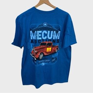 NEW Mecum Auctions Houston TX Blue Short Sleeve T-shirt Size Large